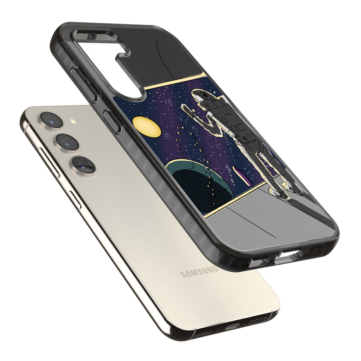 Home Samsung S22 / Samsung S22 Plus / Samsung S23 / Samsung S23 Plus / Samsung S24 / Samsung S24 Plus Impact Black Phone Case angled
