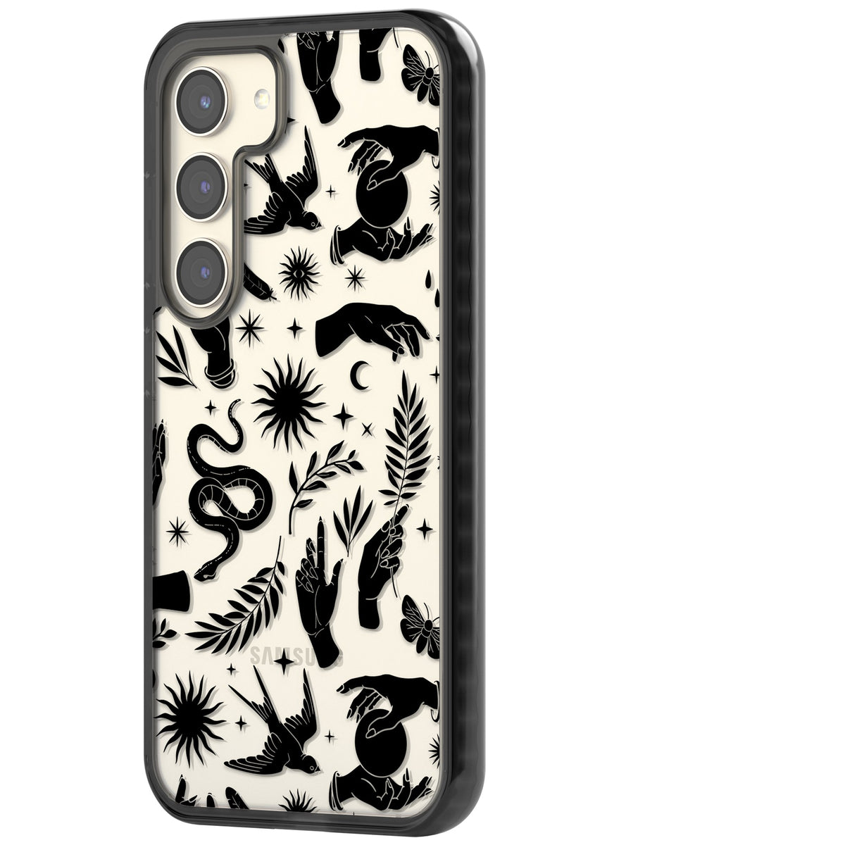 Mystic Magic (Black) Samsung S22 / Samsung S22 Plus / Samsung S23 / Samsung S23 Plus / Samsung S24 / Samsung S24 Plus Impact Black Phone Case side