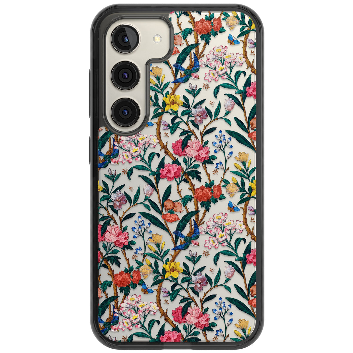 Vines & Flowers Samsung S22 / Samsung S22 Plus / Samsung S23 / Samsung S23 Plus / Samsung S24 / Samsung S24 Plus Impact Black Phone Case front