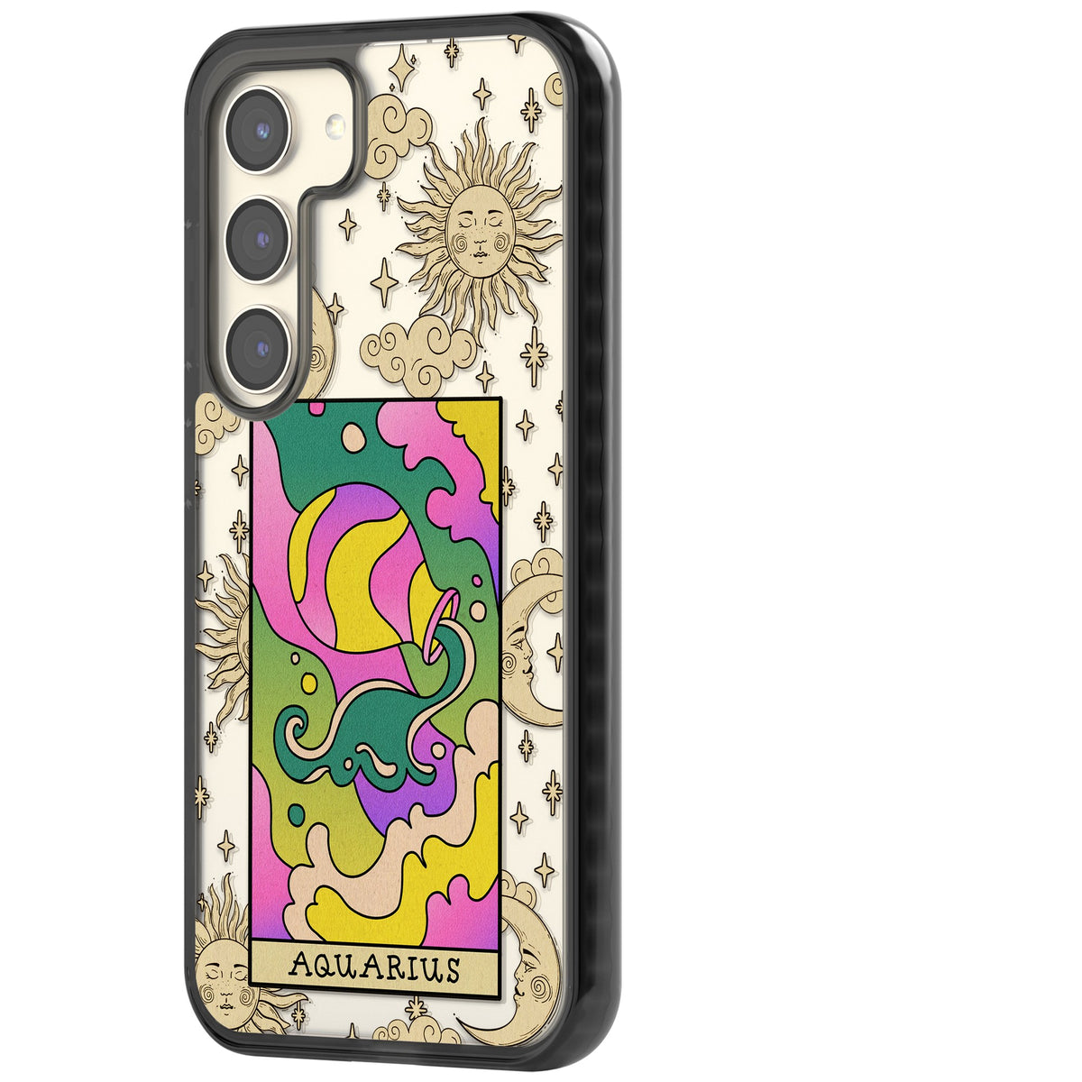 Celestial Zodiac Aquarius Samsung S22 / Samsung S22 Plus / Samsung S23 / Samsung S23 Plus / Samsung S24 / Samsung S24 Plus Impact Black Phone Case side