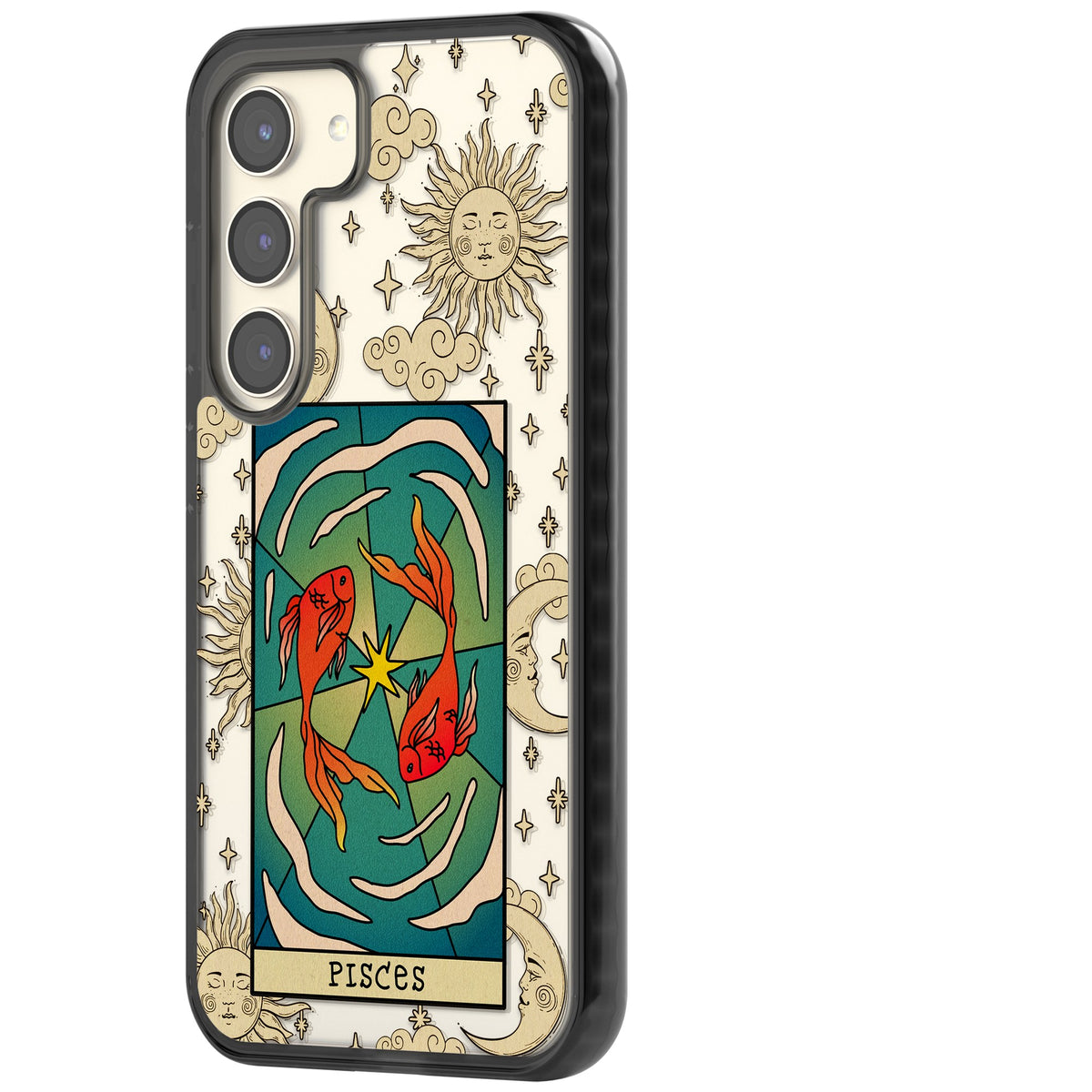 Celestial Zodiac Pisces Samsung S22 / Samsung S22 Plus / Samsung S23 / Samsung S23 Plus / Samsung S24 / Samsung S24 Plus Impact Black Phone Case side