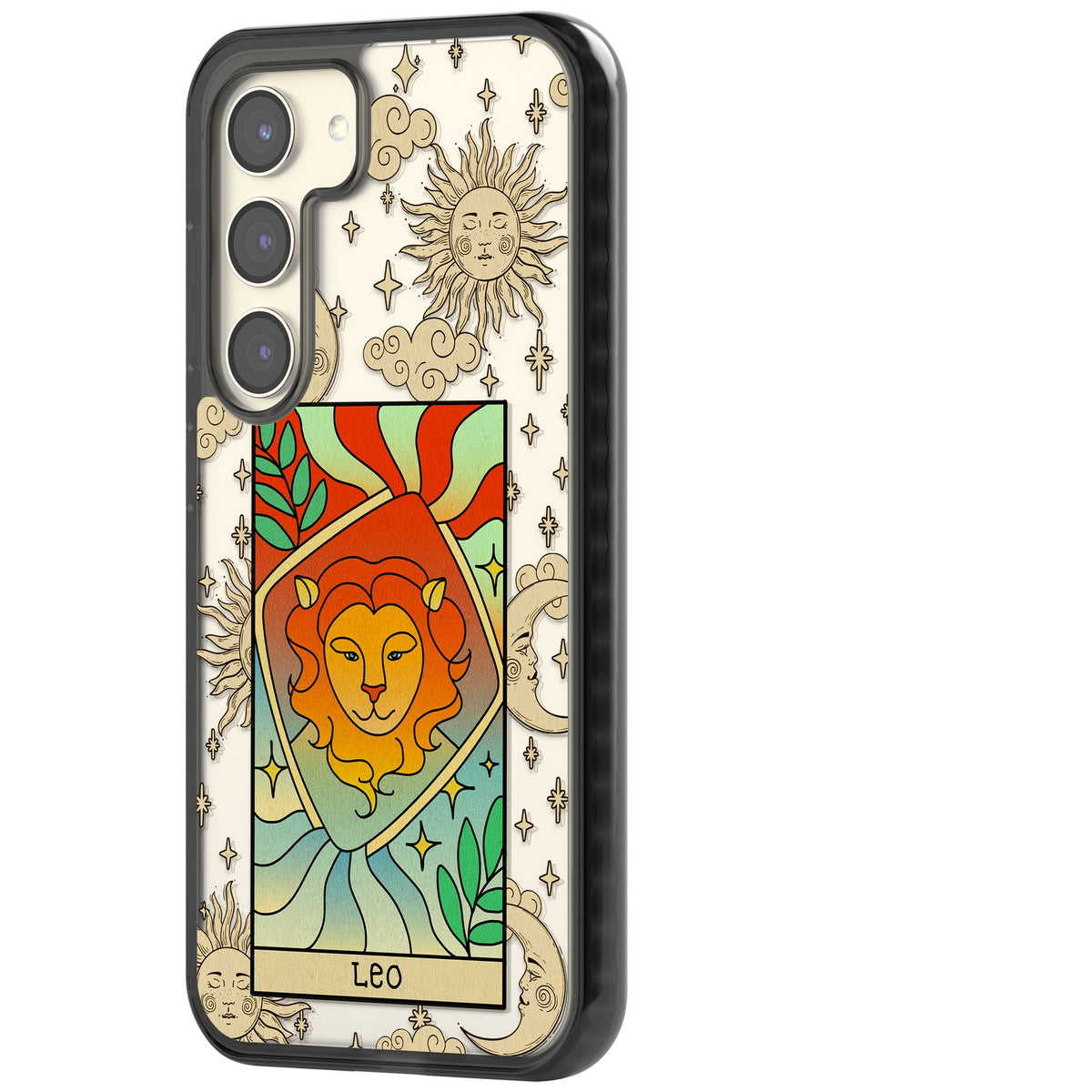 Celestial Zodiac Leo Samsung S22 / Samsung S22 Plus / Samsung S23 / Samsung S23 Plus / Samsung S24 / Samsung S24 Plus Impact Black Phone Case side