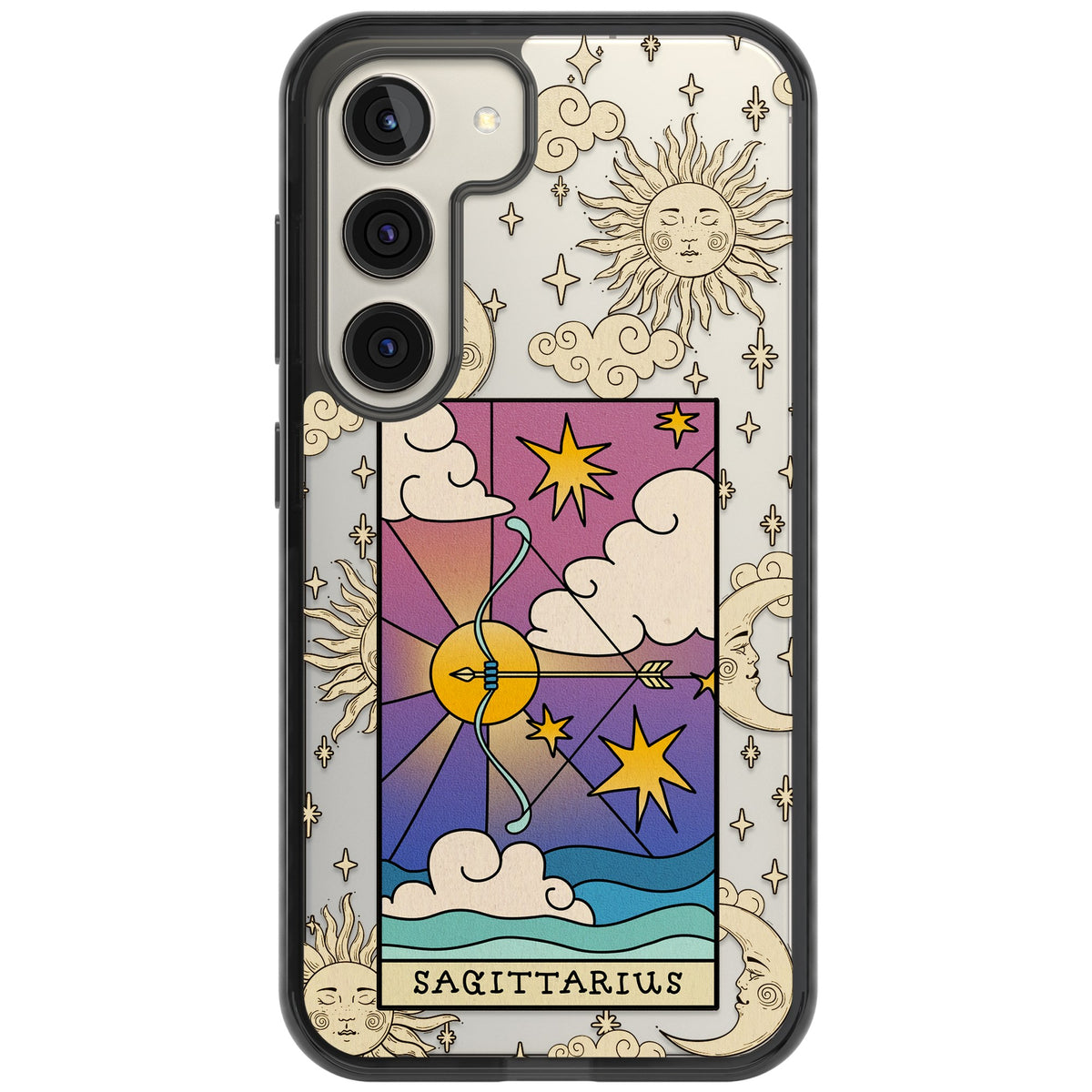 Celestial Zodiac Sagittarius Samsung S22 / Samsung S22 Plus / Samsung S23 / Samsung S23 Plus / Samsung S24 / Samsung S24 Plus Impact Black Phone Case front