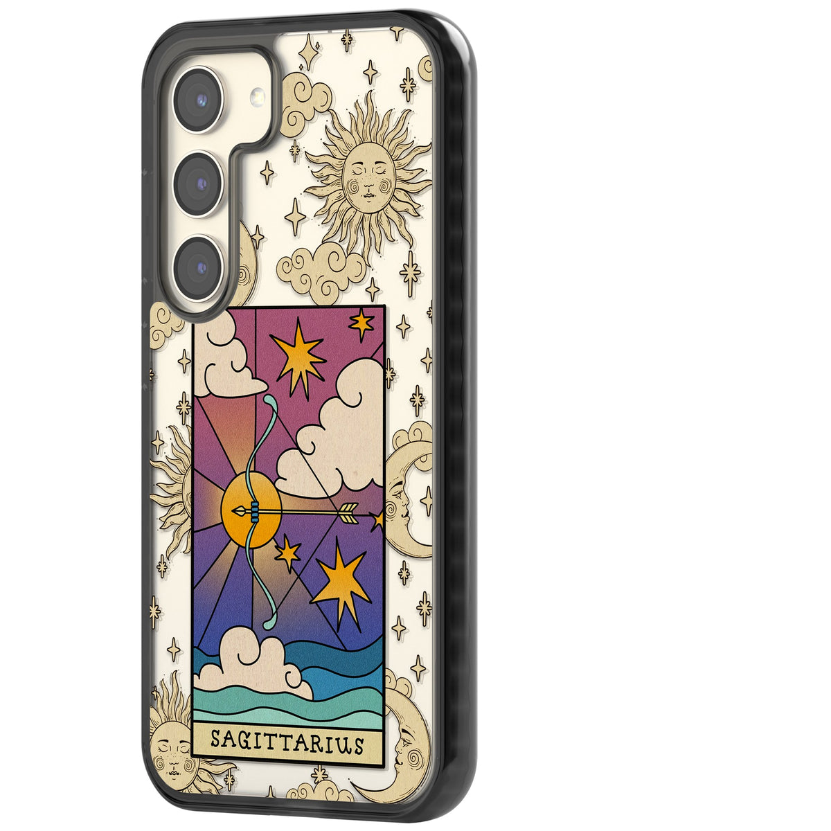 Celestial Zodiac Sagittarius Samsung S22 / Samsung S22 Plus / Samsung S23 / Samsung S23 Plus / Samsung S24 / Samsung S24 Plus Impact Black Phone Case side