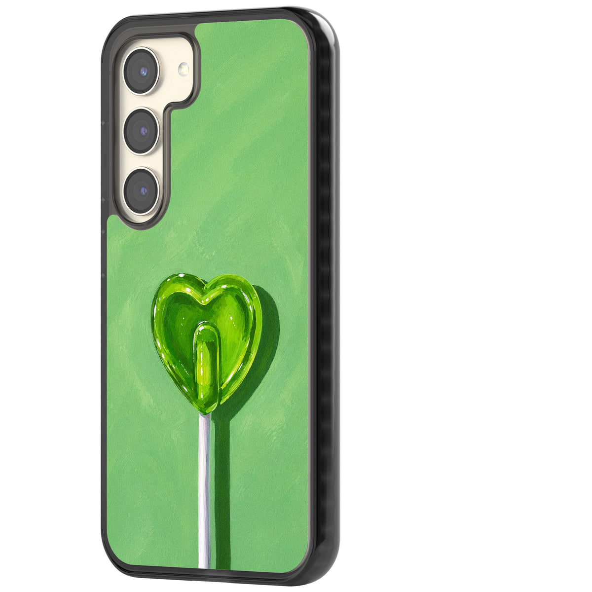 Green Lollipop Samsung S22 / Samsung S22 Plus / Samsung S23 / Samsung S23 Plus / Samsung S24 / Samsung S24 Plus Impact Black Phone Case side