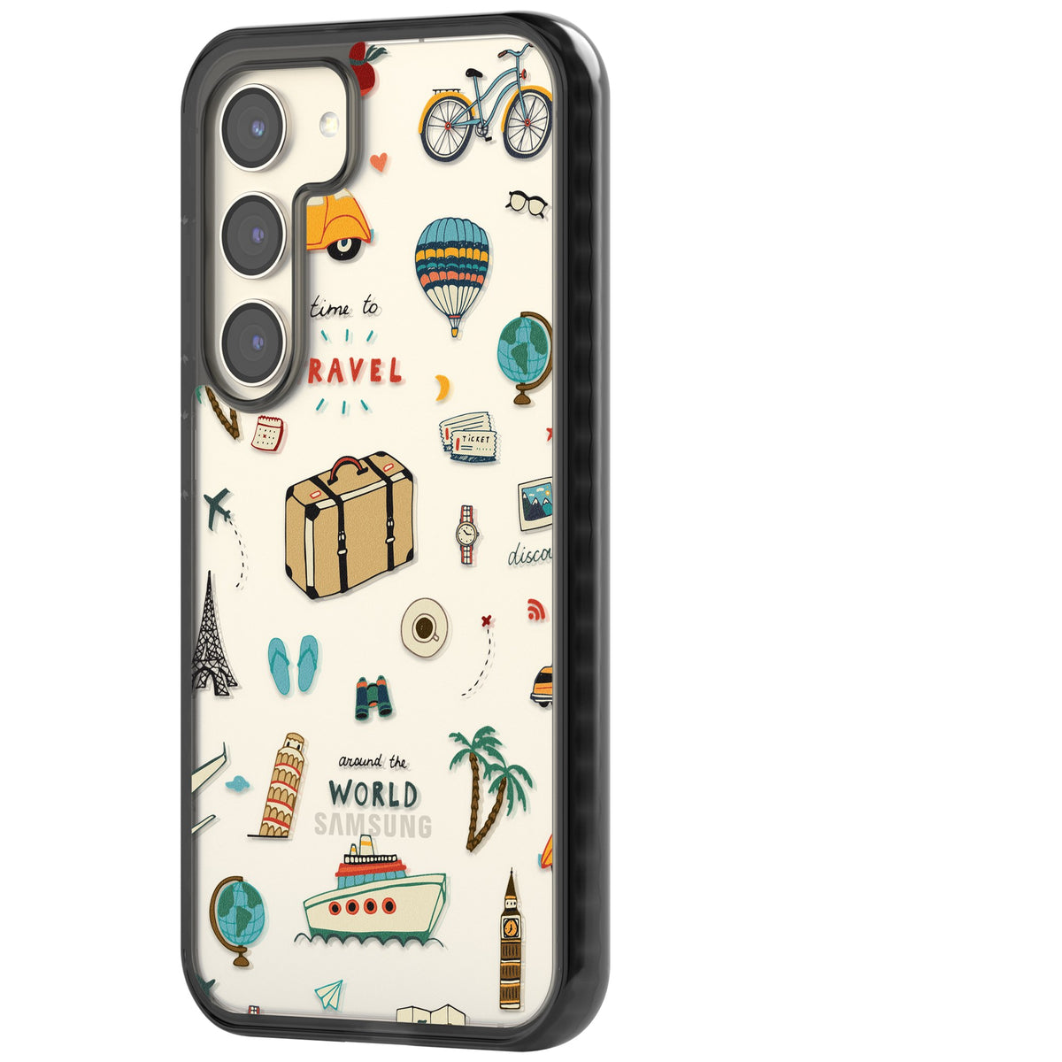 Globe Trotter Samsung S22 / Samsung S22 Plus / Samsung S23 / Samsung S23 Plus / Samsung S24 / Samsung S24 Plus Impact Black Phone Case side