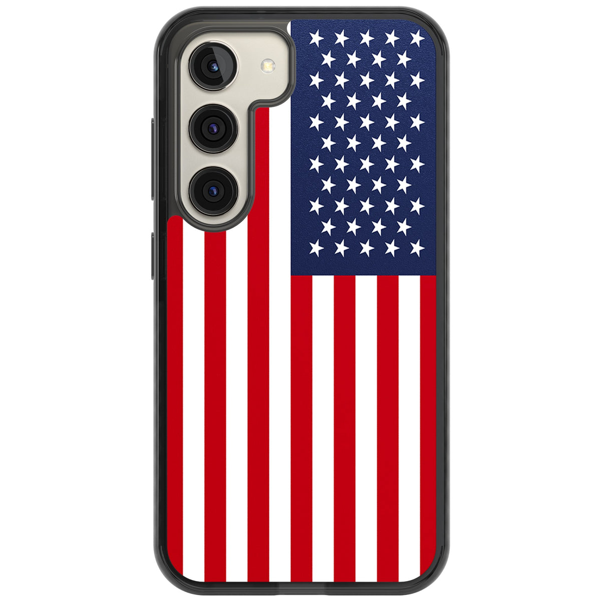 American Flag Samsung S22 / Samsung S22 Plus / Samsung S23 / Samsung S23 Plus / Samsung S24 / Samsung S24 Plus Impact Black Phone Case front