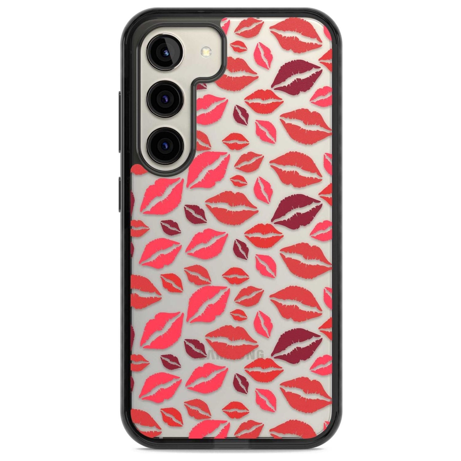 Lips Pattern Phone Case Samsung S22 / Black Impact Case,Samsung S23 / Black Impact Case Blanc Space
