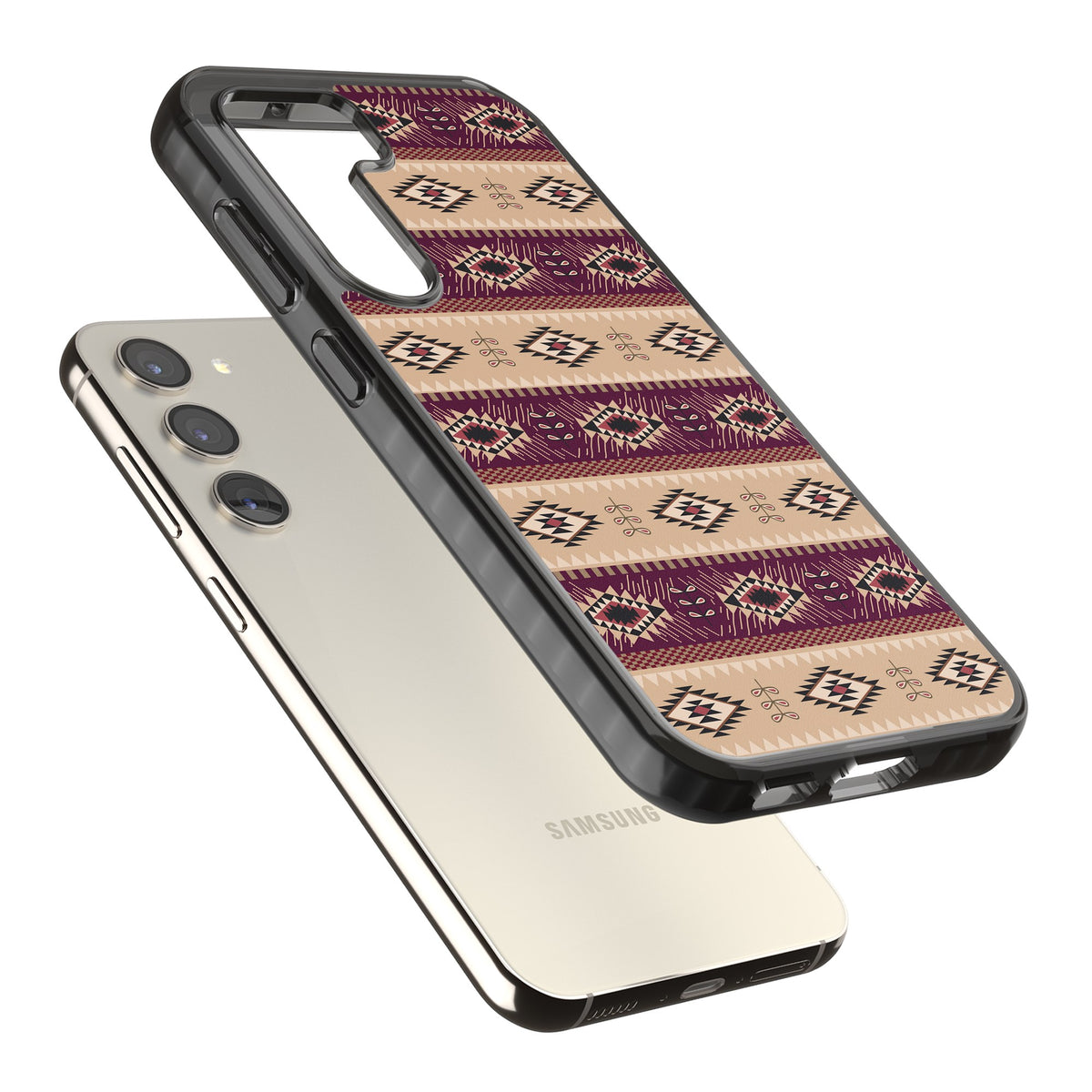 Western Poncho Samsung S22 / Samsung S22 Plus / Samsung S23 / Samsung S23 Plus / Samsung S24 / Samsung S24 Plus Impact Black Phone Case angled