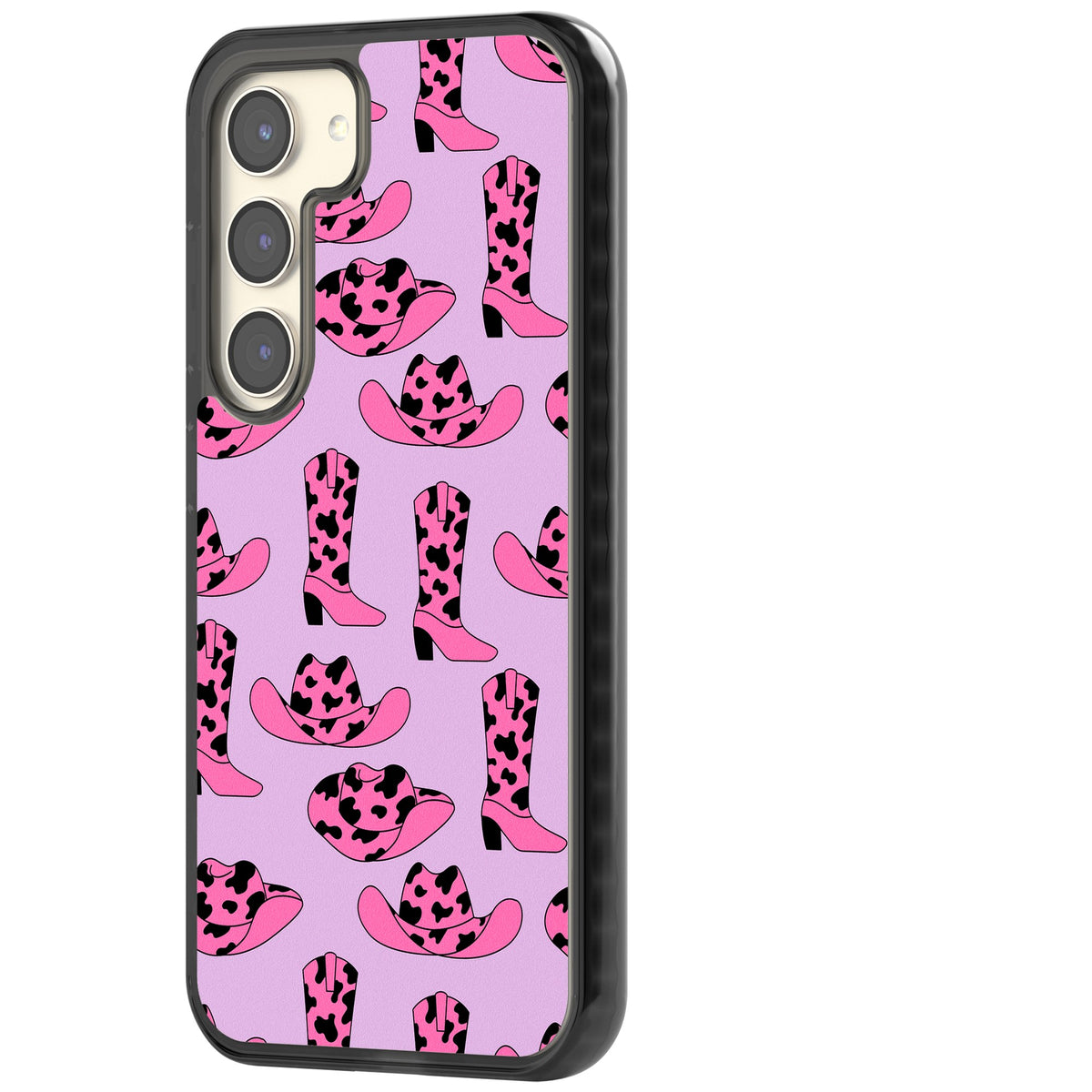 Cow Girl Pattern Samsung S22 / Samsung S22 Plus / Samsung S23 / Samsung S23 Plus / Samsung S24 / Samsung S24 Plus Impact Black Phone Case side