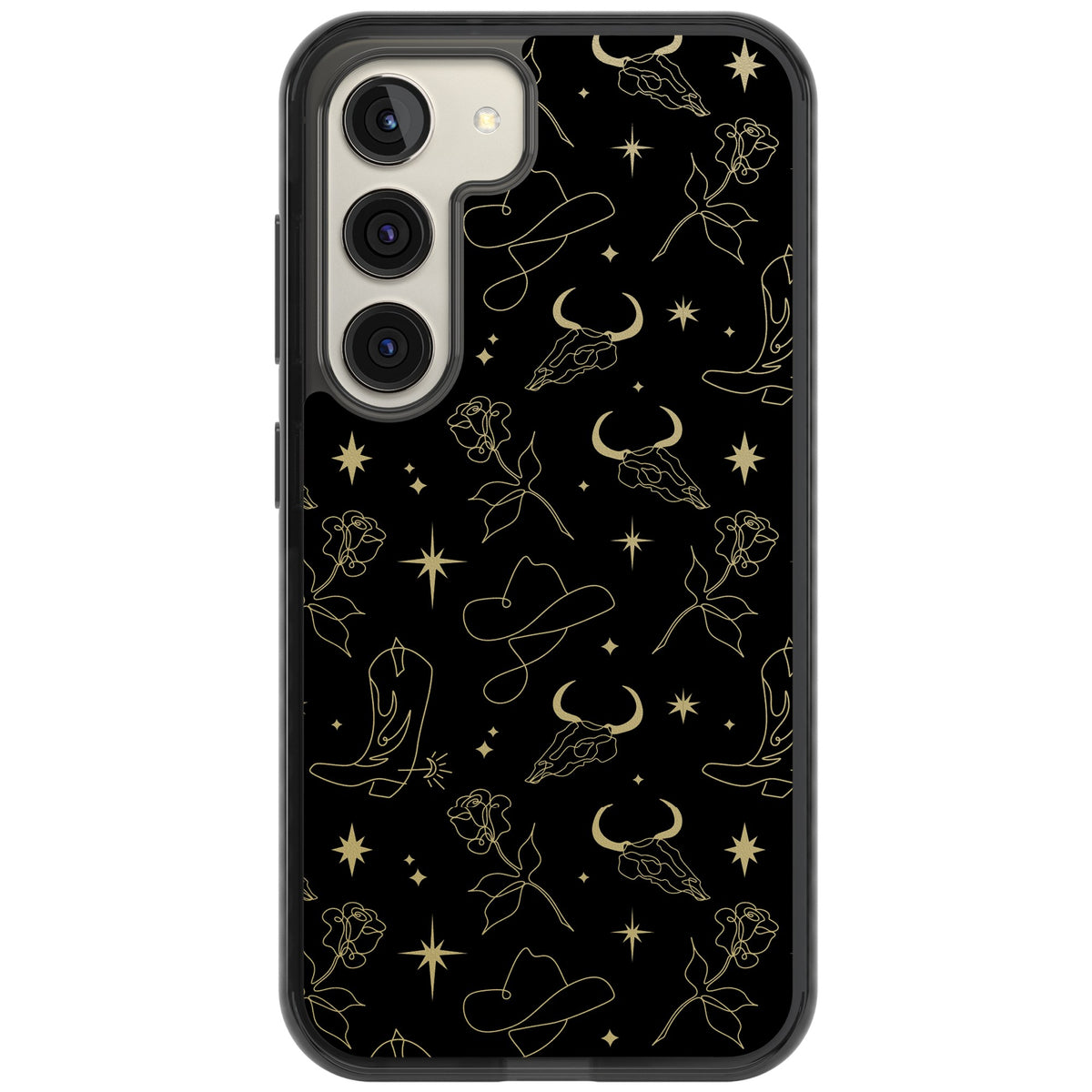 Celestial West Pattern Samsung S22 / Samsung S22 Plus / Samsung S23 / Samsung S23 Plus / Samsung S24 / Samsung S24 Plus Impact Black Phone Case front