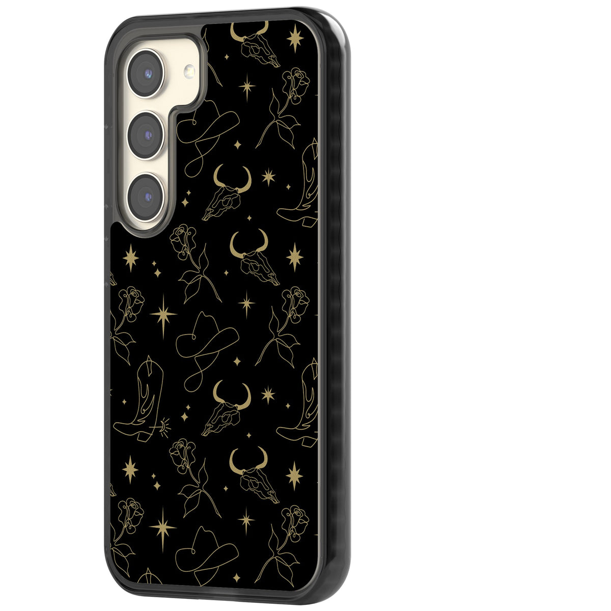 Celestial West Pattern Samsung S22 / Samsung S22 Plus / Samsung S23 / Samsung S23 Plus / Samsung S24 / Samsung S24 Plus Impact Black Phone Case side