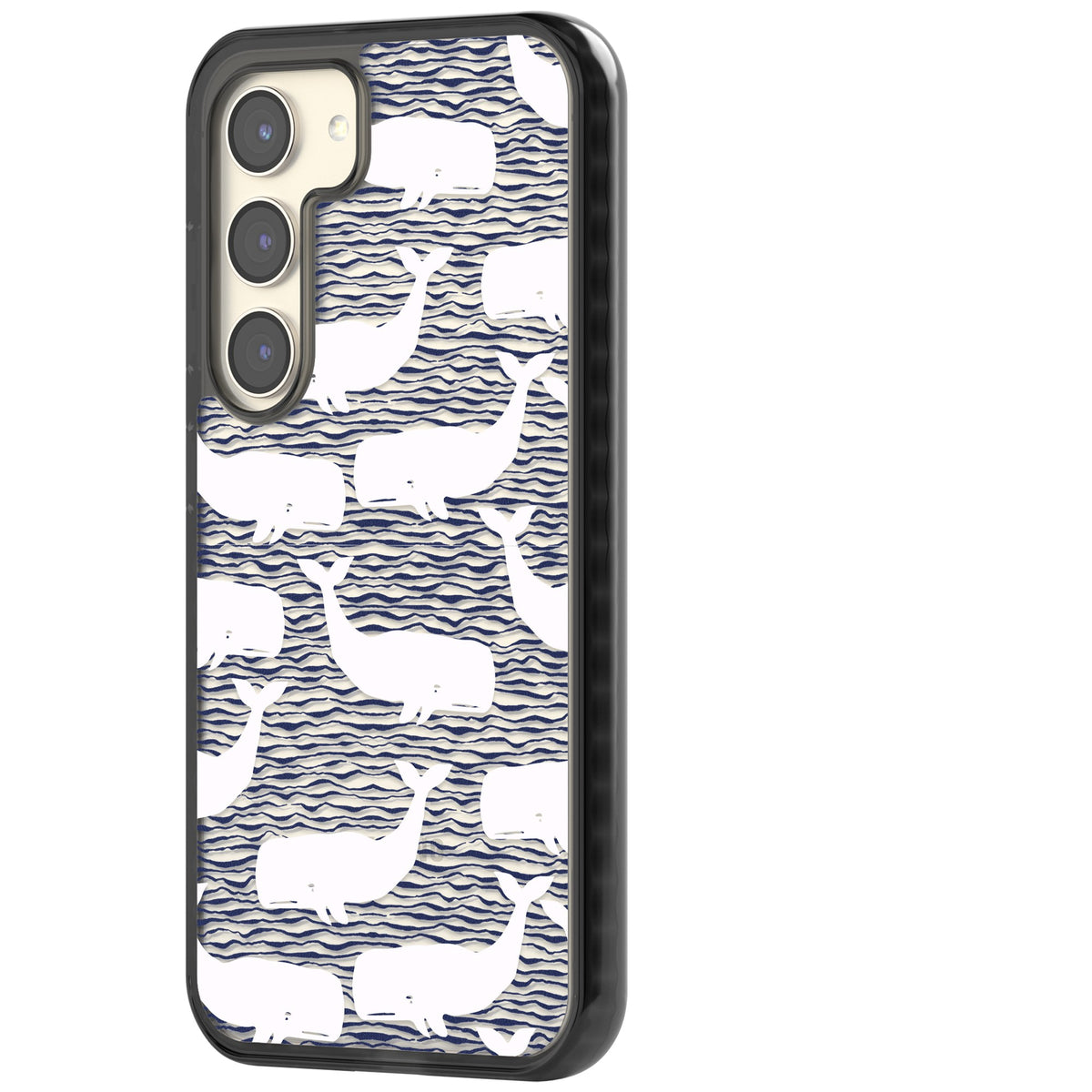 Whale Wave Samsung S22 / Samsung S22 Plus / Samsung S23 / Samsung S23 Plus / Samsung S24 / Samsung S24 Plus Impact Black Phone Case side