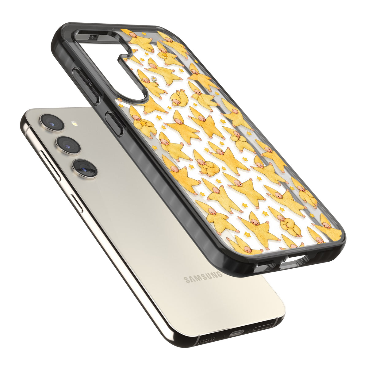 Dancing Star Babies Samsung S22 / Samsung S22 Plus / Samsung S23 / Samsung S23 Plus / Samsung S24 / Samsung S24 Plus Impact Black Phone Case angled