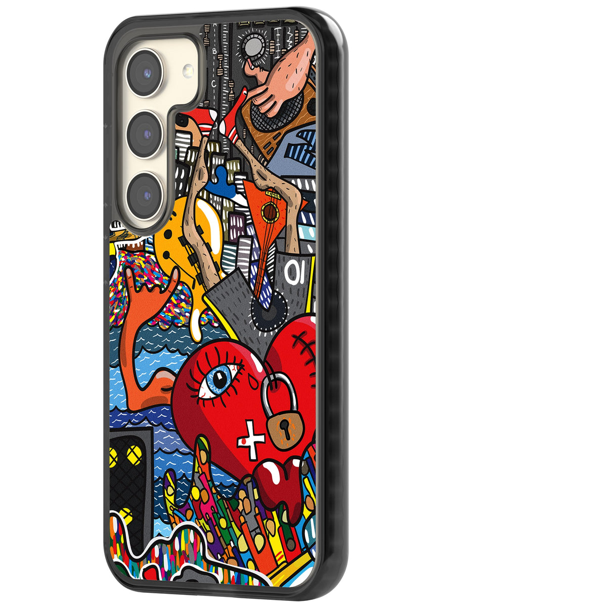 Crowd Tsunami Samsung S22 / Samsung S22 Plus / Samsung S23 / Samsung S23 Plus / Samsung S24 / Samsung S24 Plus Impact Black Phone Case side