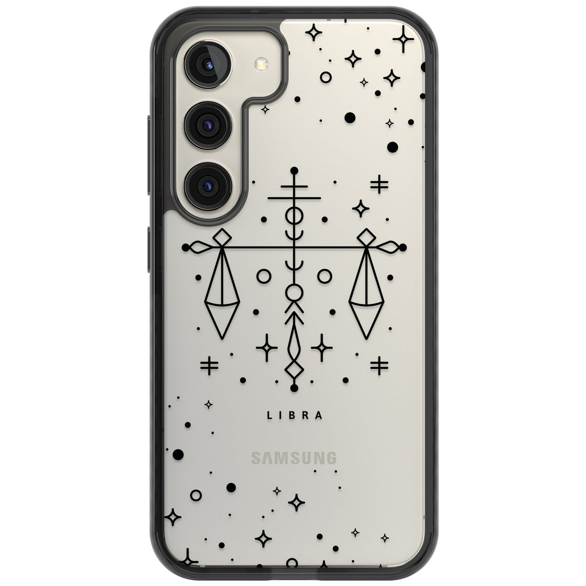 Libra Abstract Zodiac Samsung S22 / Samsung S22 Plus / Samsung S23 / Samsung S23 Plus / Samsung S24 / Samsung S24 Plus Impact Black Phone Case front