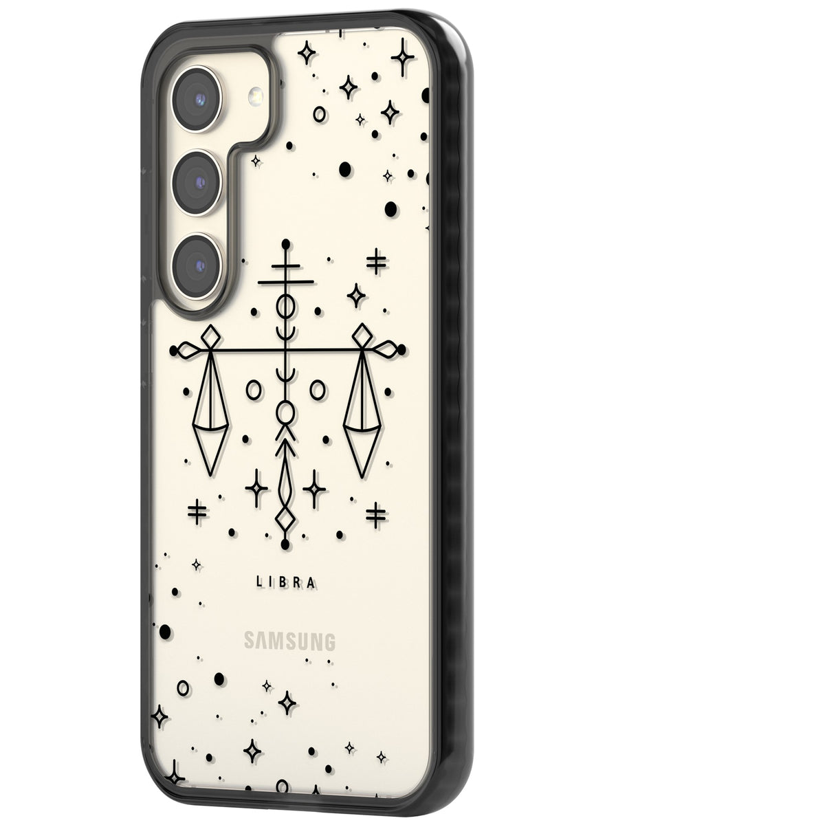 Libra Abstract Zodiac Samsung S22 / Samsung S22 Plus / Samsung S23 / Samsung S23 Plus / Samsung S24 / Samsung S24 Plus Impact Black Phone Case side
