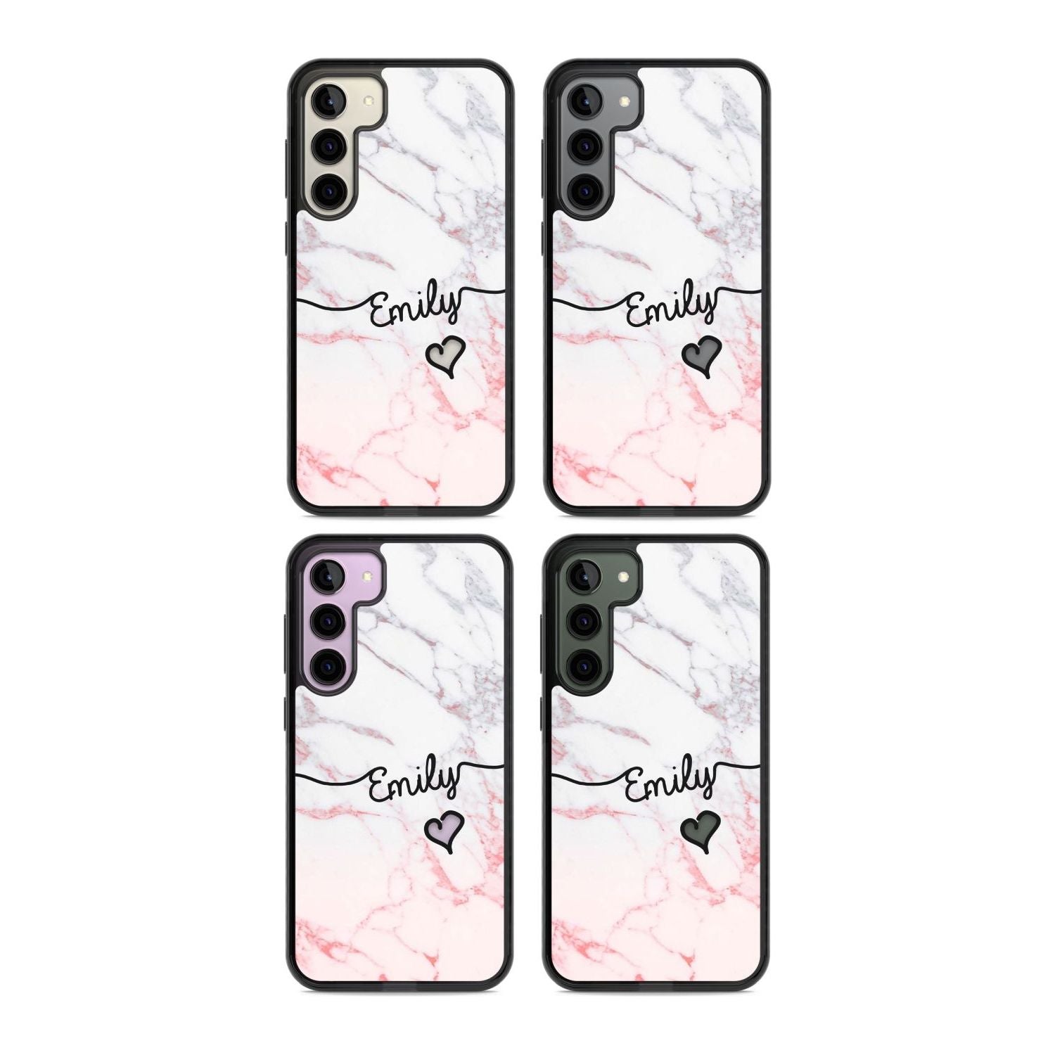 Personalised Pink Fade Marble Heart