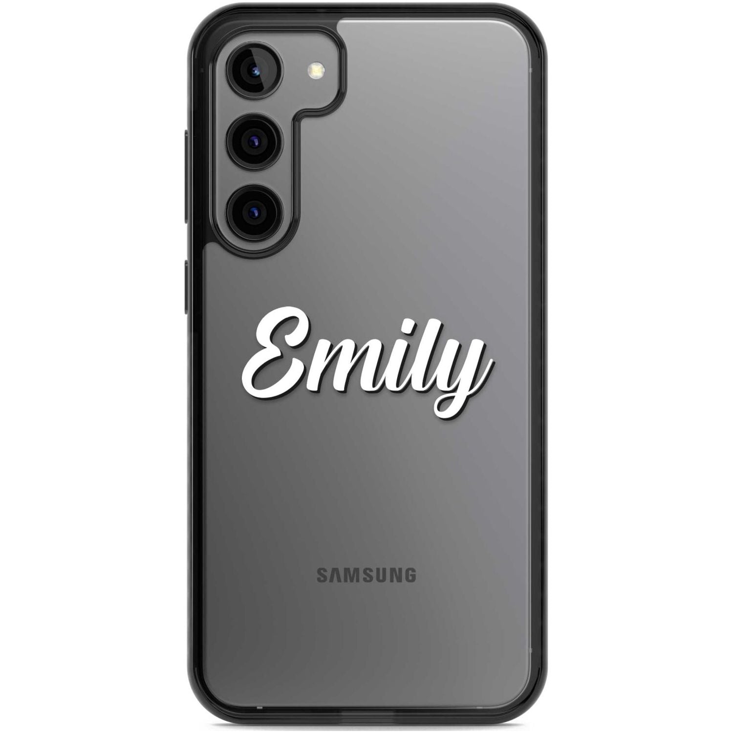 Personalised Clear Text 1B Custom Phone Case Samsung S22 Plus / Black Impact Case,Samsung S23 Plus / Black Impact Case Blanc Space