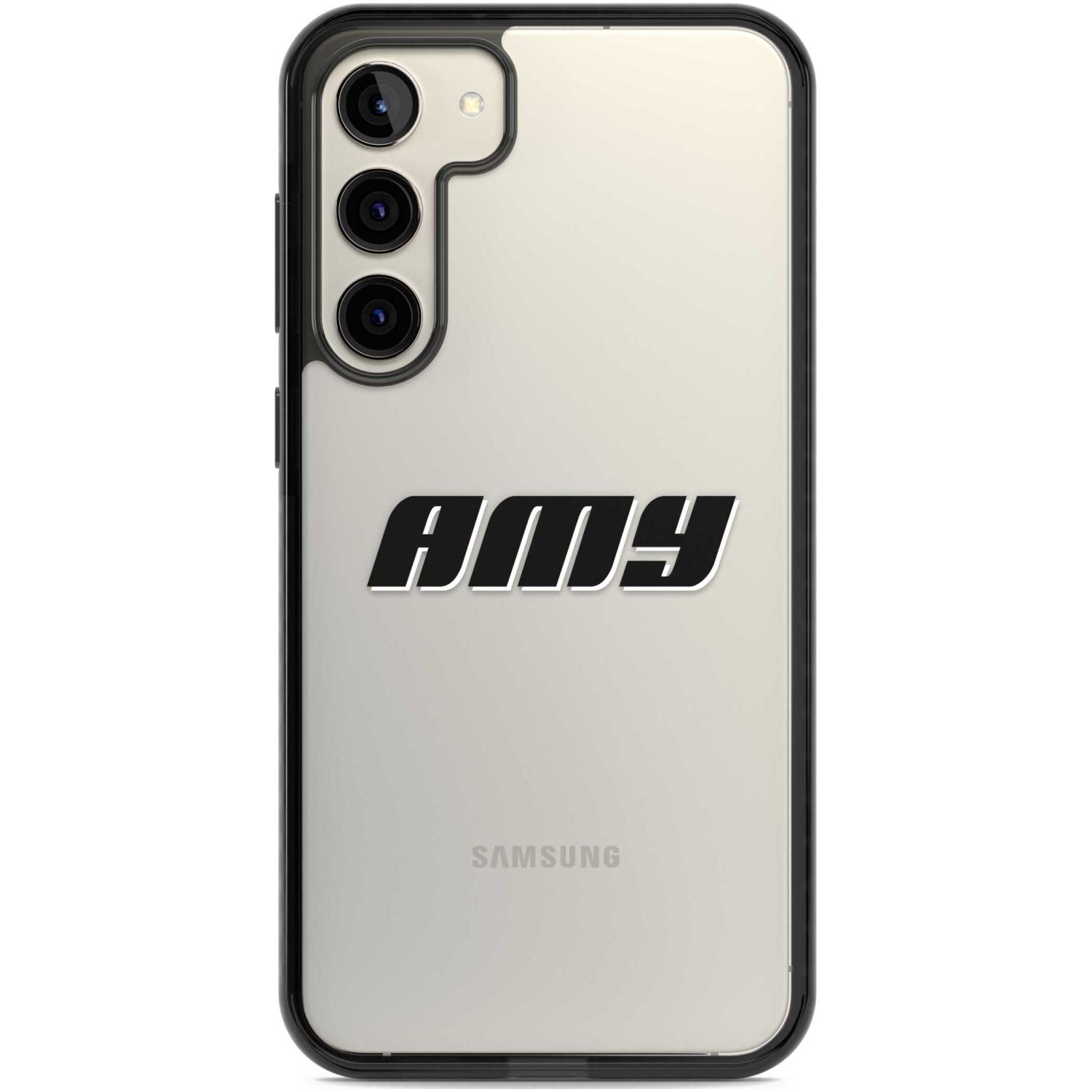 Personalised Clear Text 1C Custom Phone Case Samsung S22 Plus / Black Impact Case,Samsung S23 Plus / Black Impact Case Blanc Space