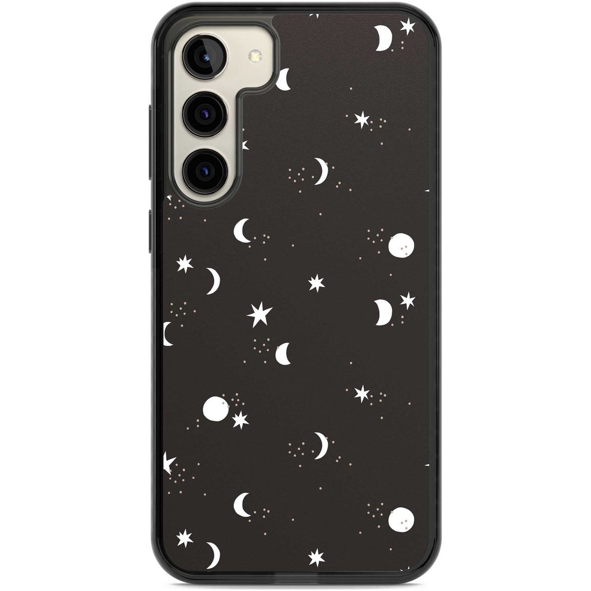 Funky Moons & Stars Phone Case Samsung S22 Plus / Black Impact Case,Samsung S23 Plus / Black Impact Case Blanc Space