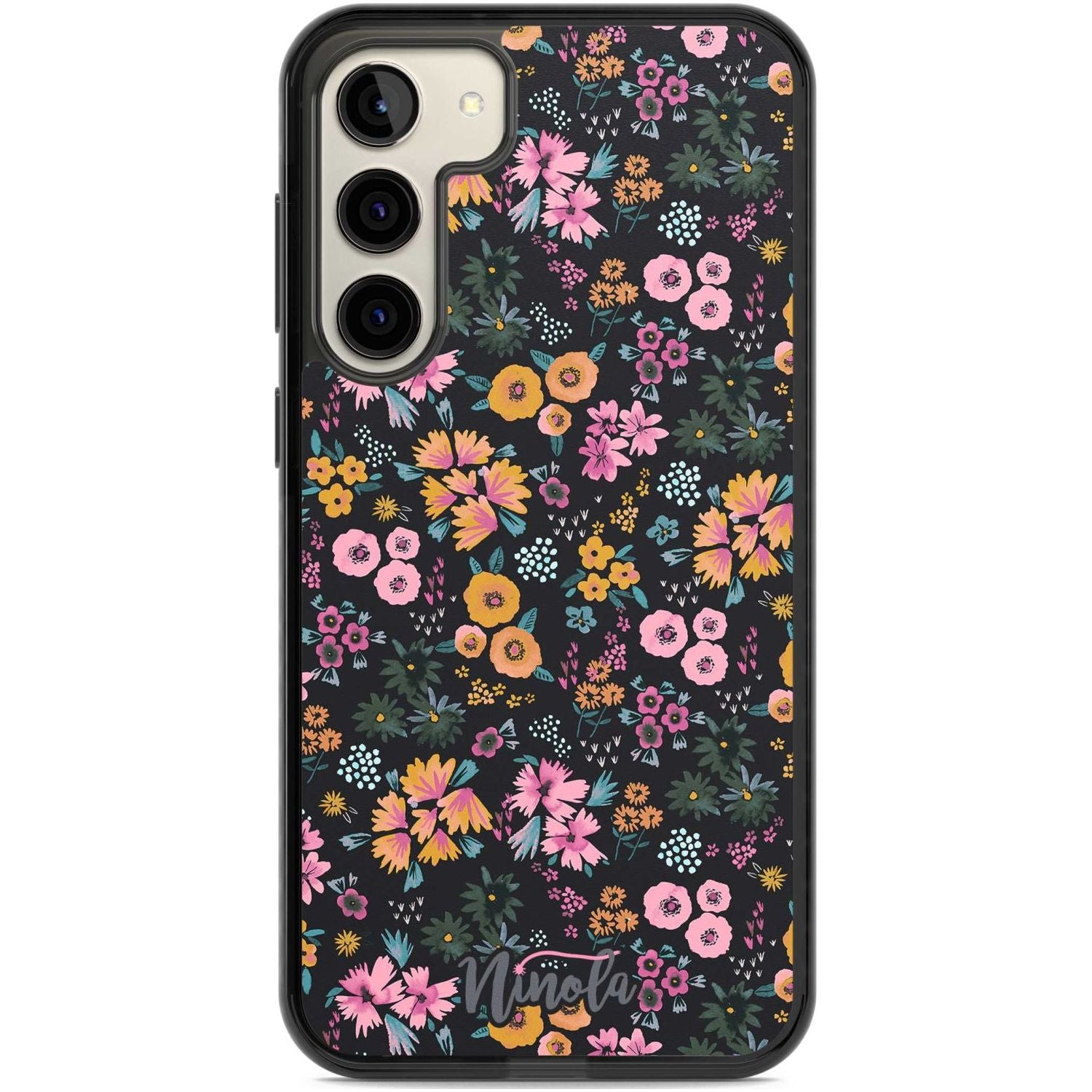 Little Flowers Phone Case Samsung S22 Plus / Black Impact Case,Samsung S23 Plus / Black Impact Case Blanc Space