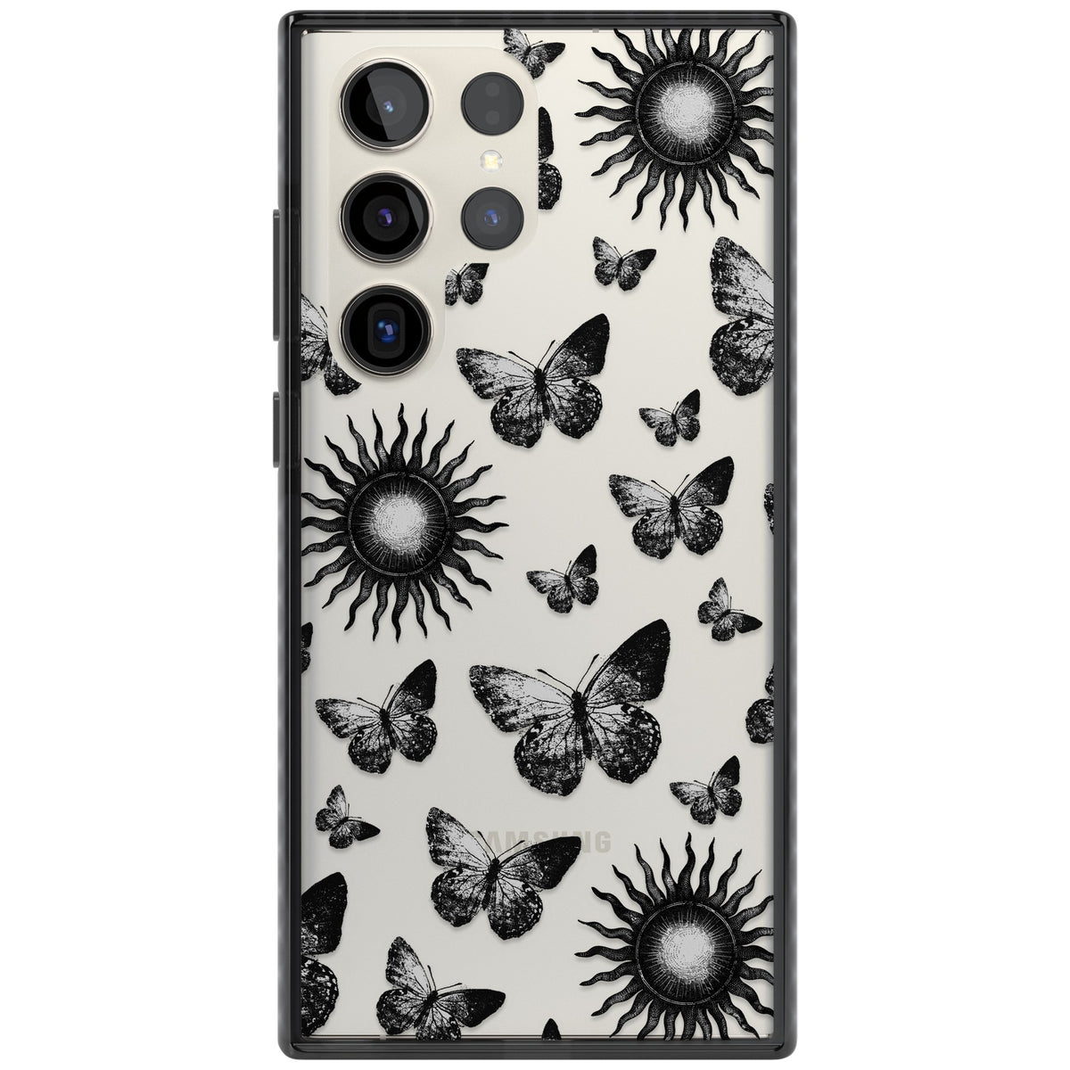 Butterflies Suns Samsung S22 Ultra / Samsung S23 Ultra / Samsung S24 Ultra Impact Black Phone Case front
