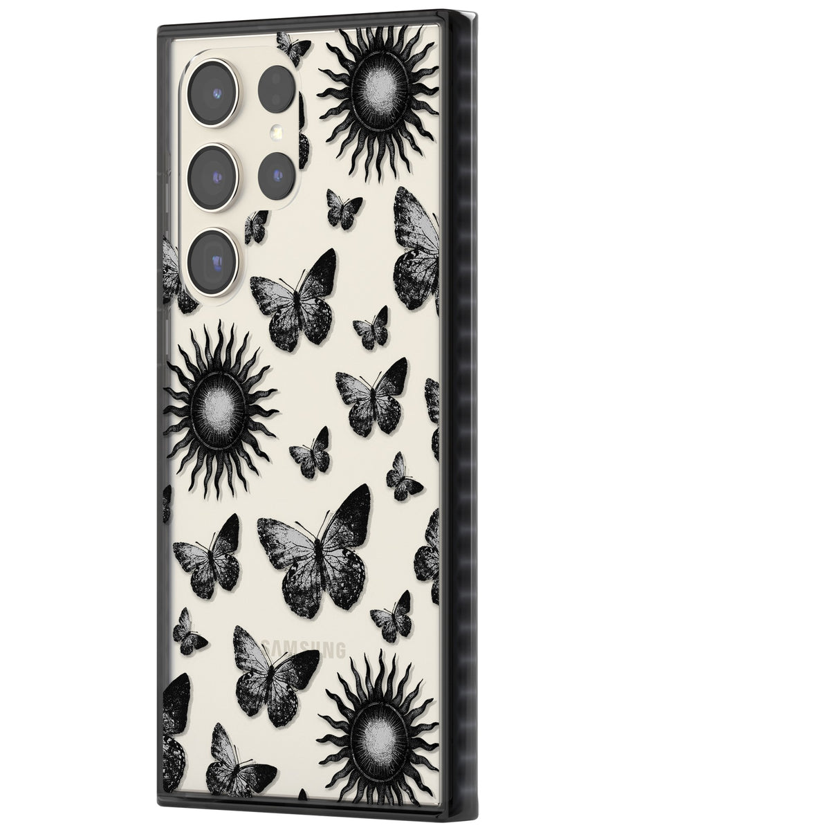Butterflies Suns Samsung S22 Ultra / Samsung S23 Ultra / Samsung S24 Ultra Impact Black Phone Case side