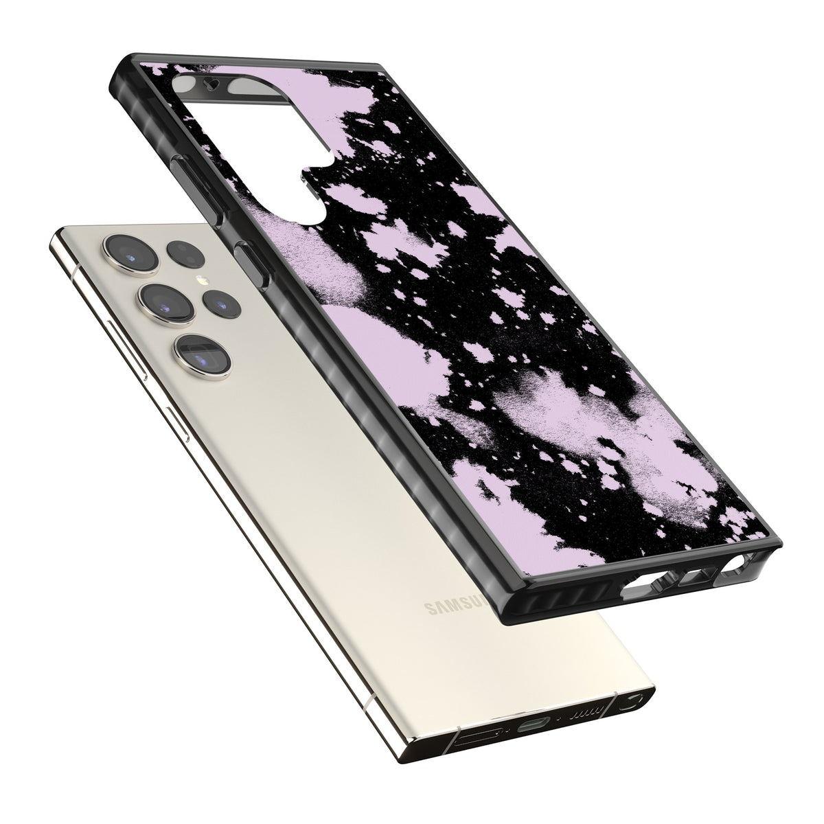 Pink Acid Samsung S22 Ultra / Samsung S23 Ultra / Samsung S24 Ultra Impact Black Phone Case angled