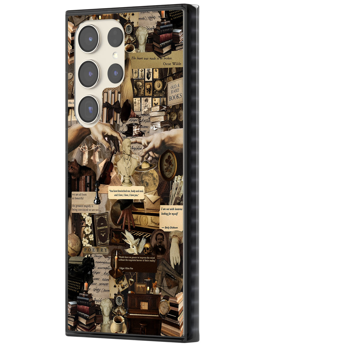 Antique Collage Samsung S22 Ultra / Samsung S23 Ultra / Samsung S24 Ultra Impact Black Phone Case side
