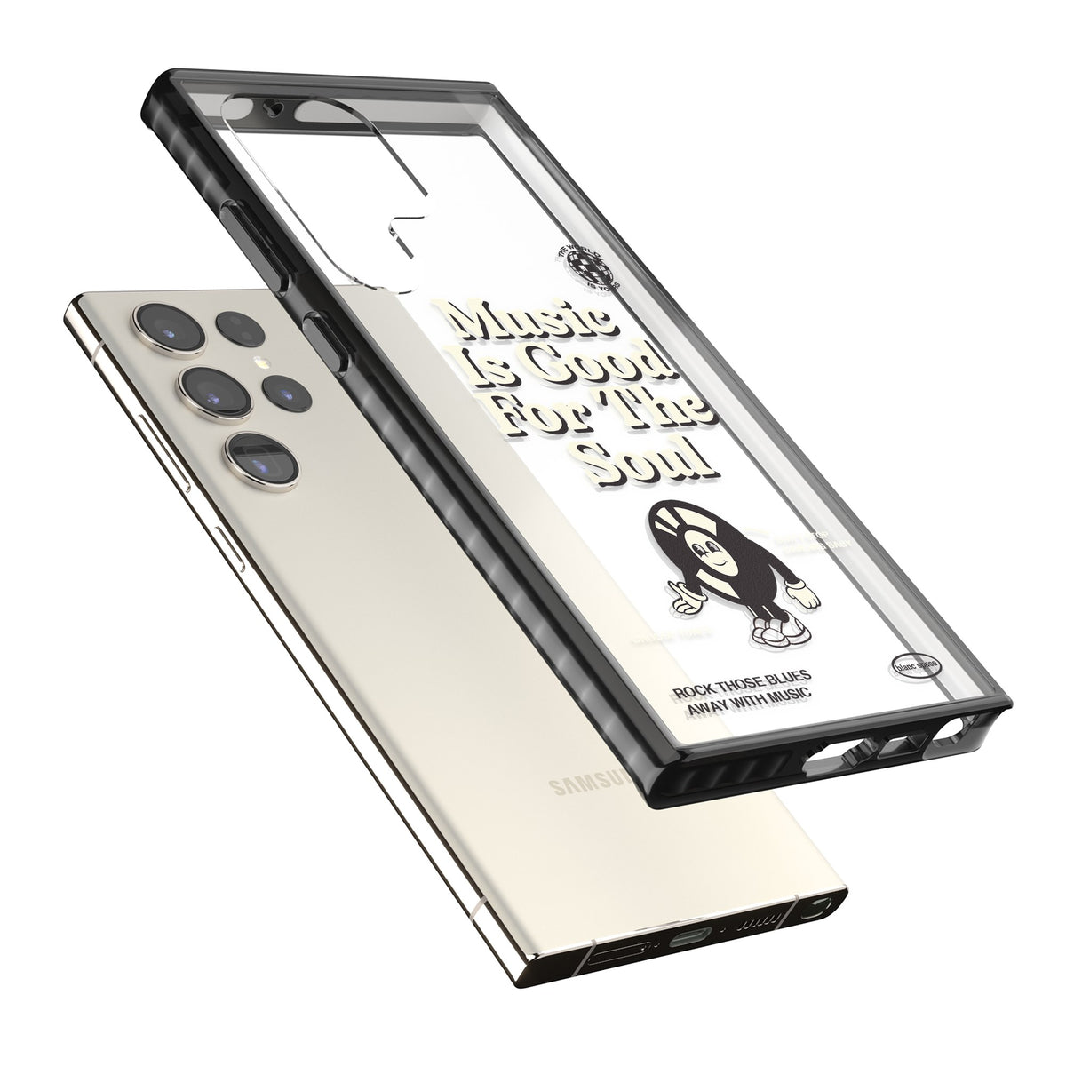 Music Is Good For The Soul Samsung S22 Ultra / Samsung S23 Ultra / Samsung S24 Ultra Impact Black Phone Case angled