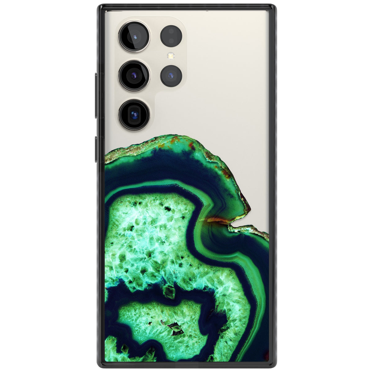 Emerald Agate Slice Samsung S22 Ultra / Samsung S23 Ultra / Samsung S24 Ultra Impact Black Phone Case front