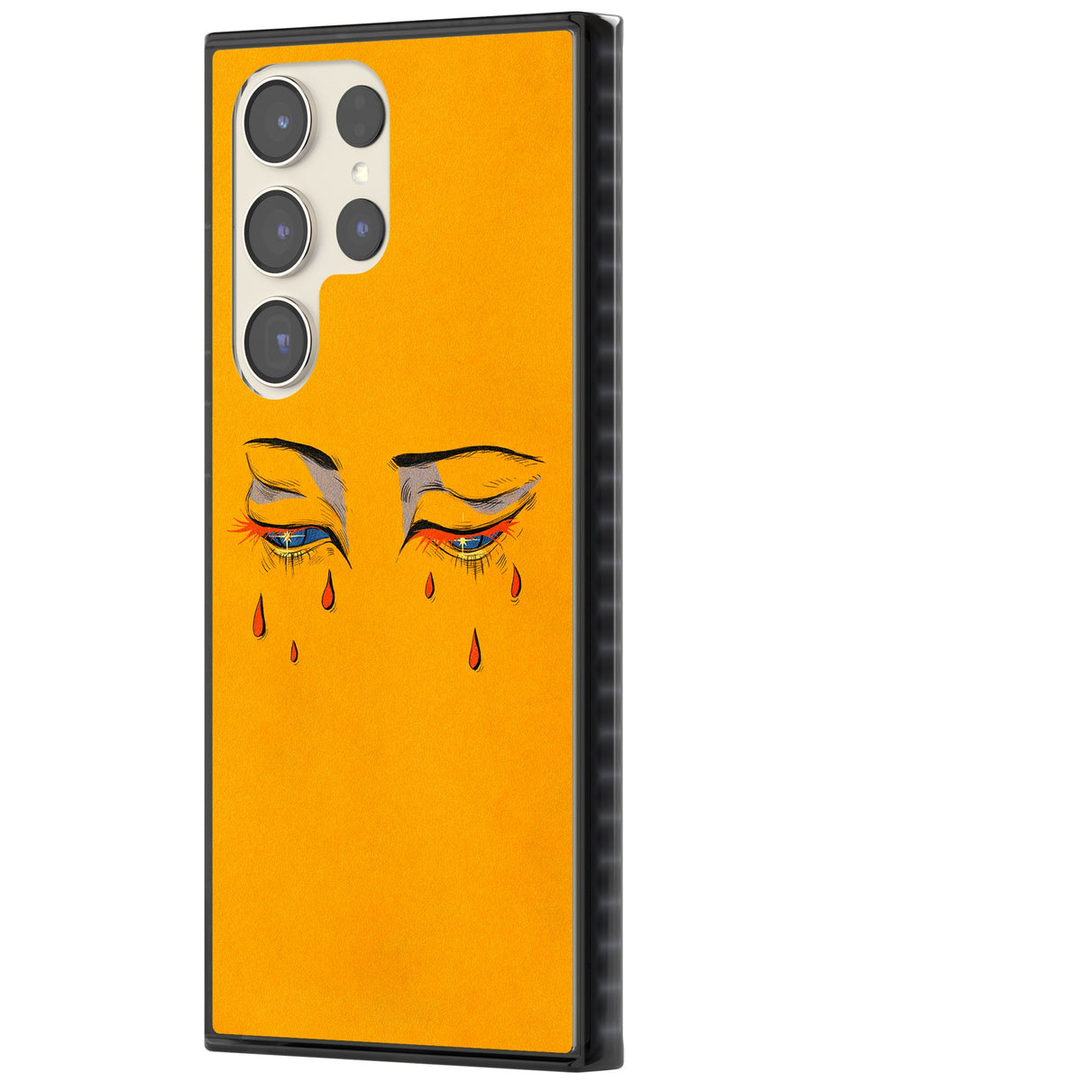 Yellow Tearful Eyes Samsung S22 Ultra / Samsung S23 Ultra / Samsung S24 Ultra Impact Black Phone Case side