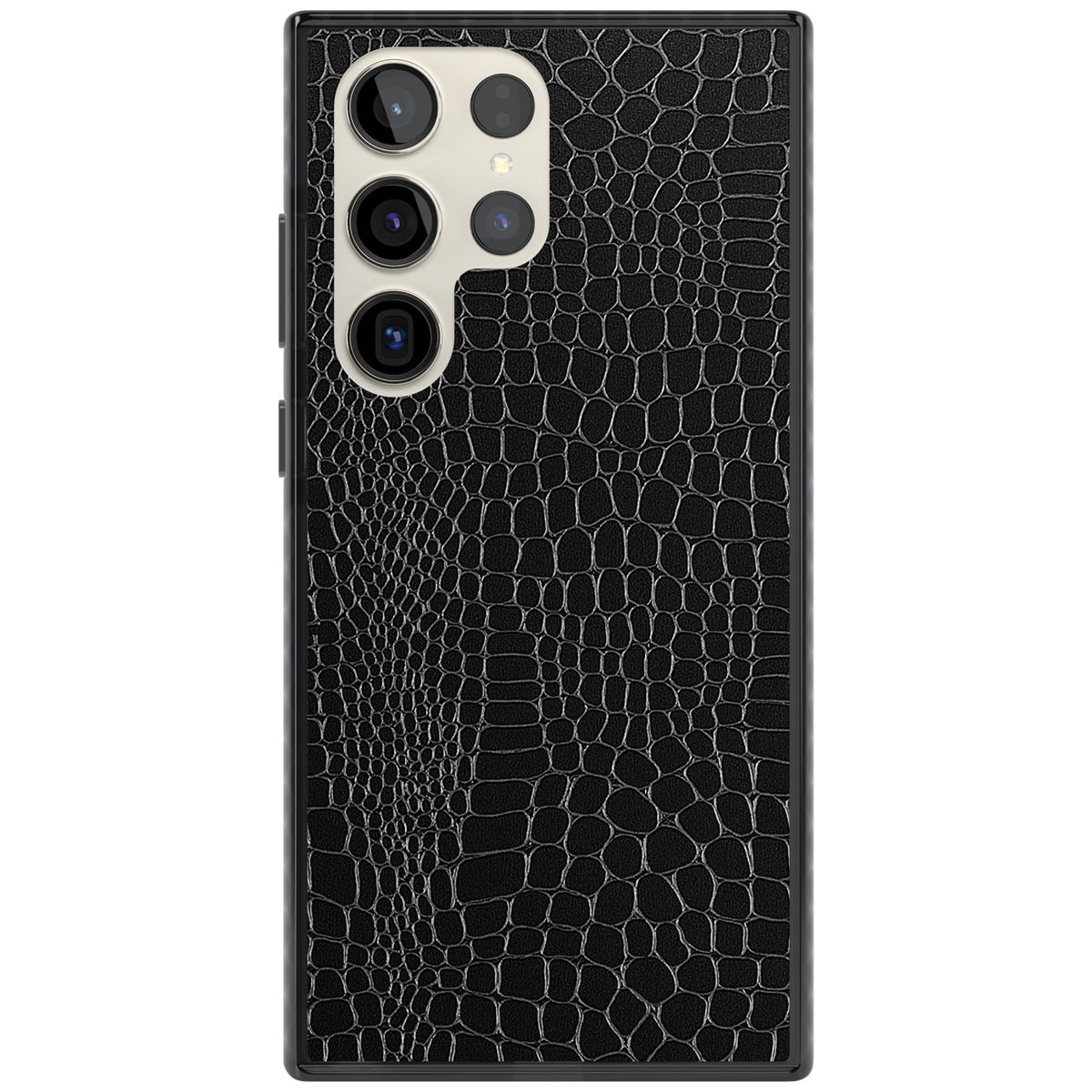 Black Snakeskin Samsung S22 Ultra / Samsung S23 Ultra / Samsung S24 Ultra Impact Black Phone Case front