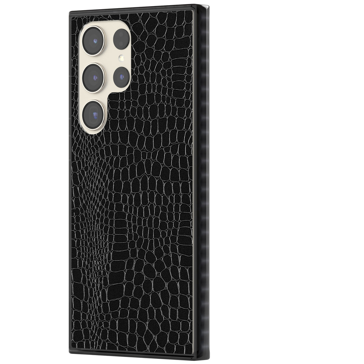 Black Snakeskin Samsung S22 Ultra / Samsung S23 Ultra / Samsung S24 Ultra Impact Black Phone Case side