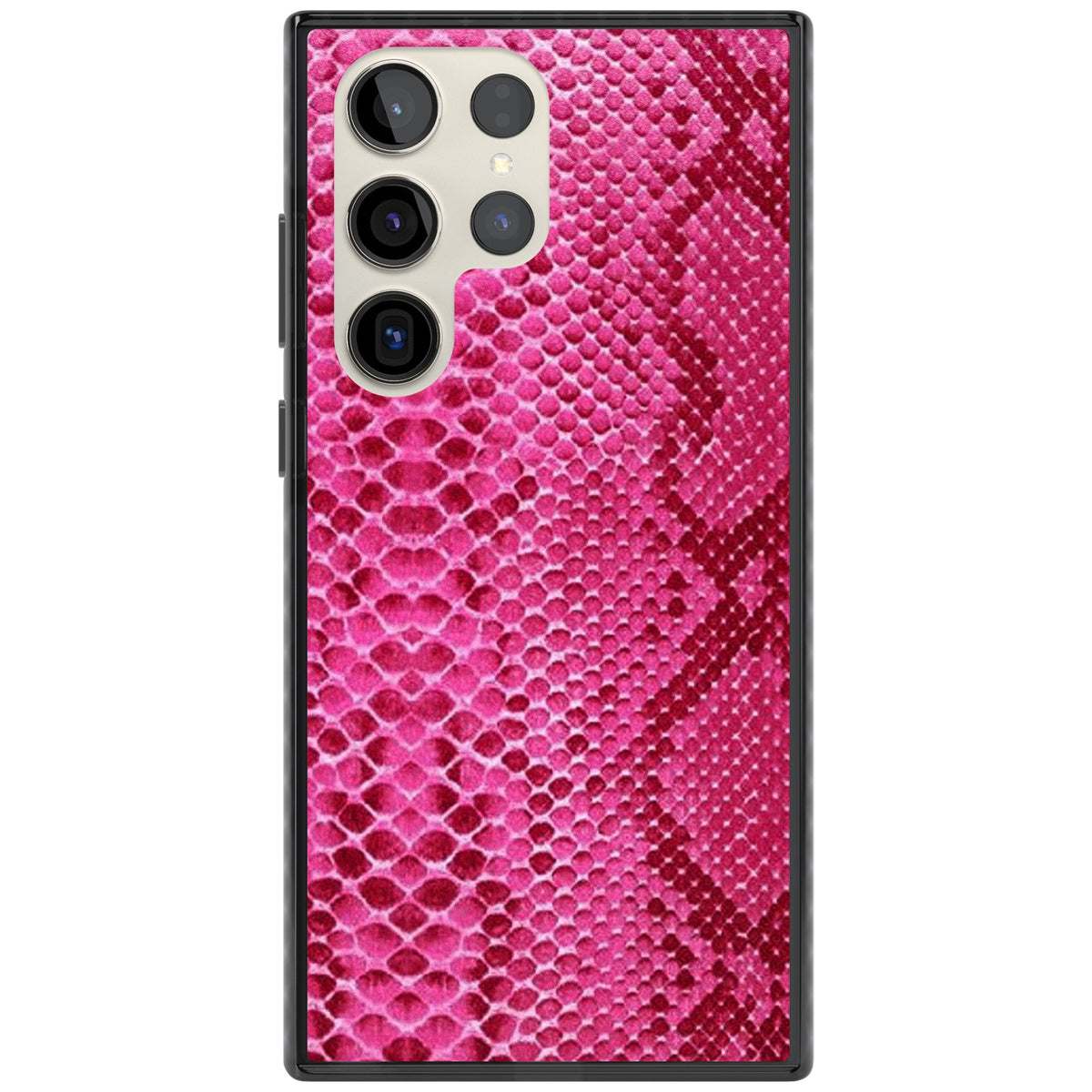 Pink Snakeskin Samsung S22 Ultra / Samsung S23 Ultra / Samsung S24 Ultra Impact Black Phone Case front
