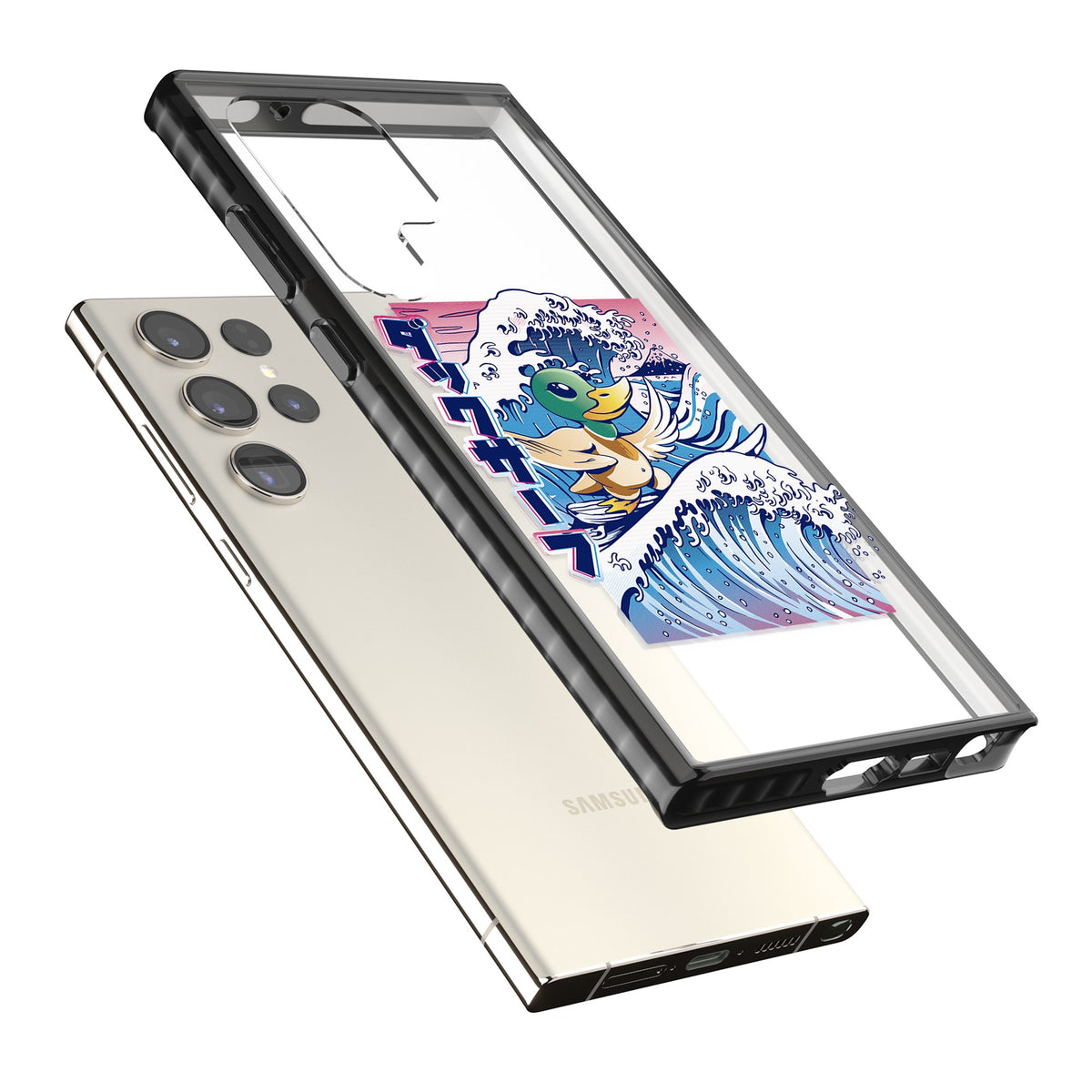 Duck Surf Samsung S22 Ultra / Samsung S23 Ultra / Samsung S24 Ultra Impact Black Phone Case angled