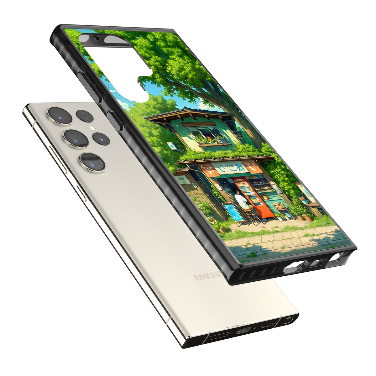 Countryside Kiosk Samsung S22 Ultra / Samsung S23 Ultra / Samsung S24 Ultra Impact Black Phone Case angled