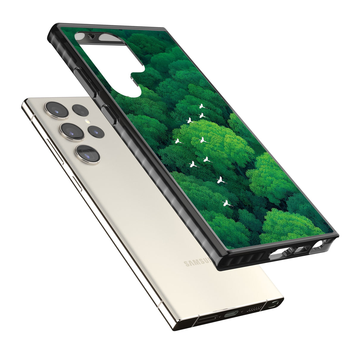 Grove Migration Samsung S22 Ultra / Samsung S23 Ultra / Samsung S24 Ultra Impact Black Phone Case angled