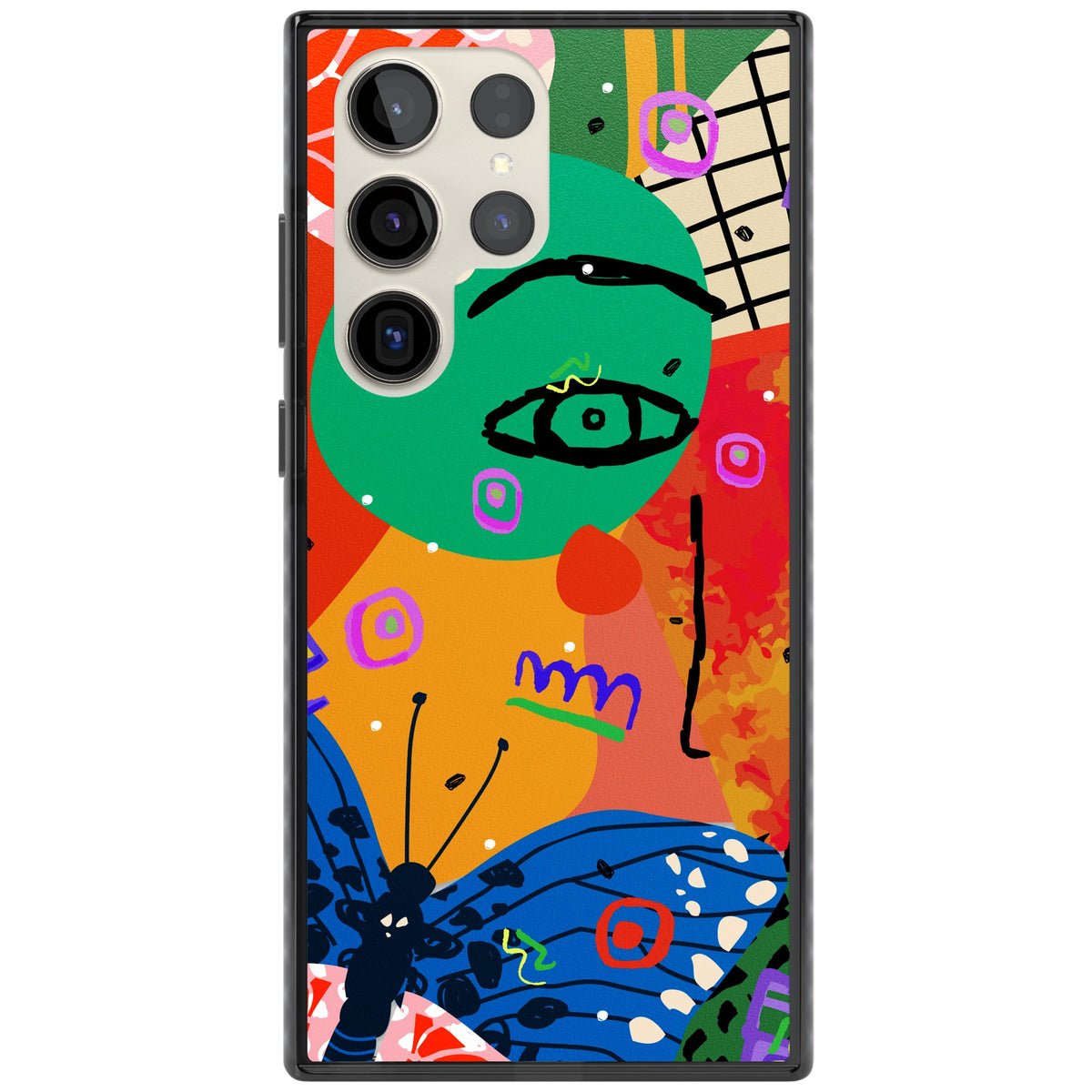 Abstract Butterfly Samsung S22 Ultra / Samsung S23 Ultra / Samsung S24 Ultra Impact Black Phone Case front