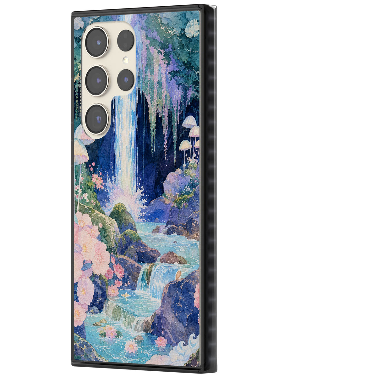 Mystic Waterfall Samsung S22 Ultra / Samsung S23 Ultra / Samsung S24 Ultra Impact Black Phone Case side