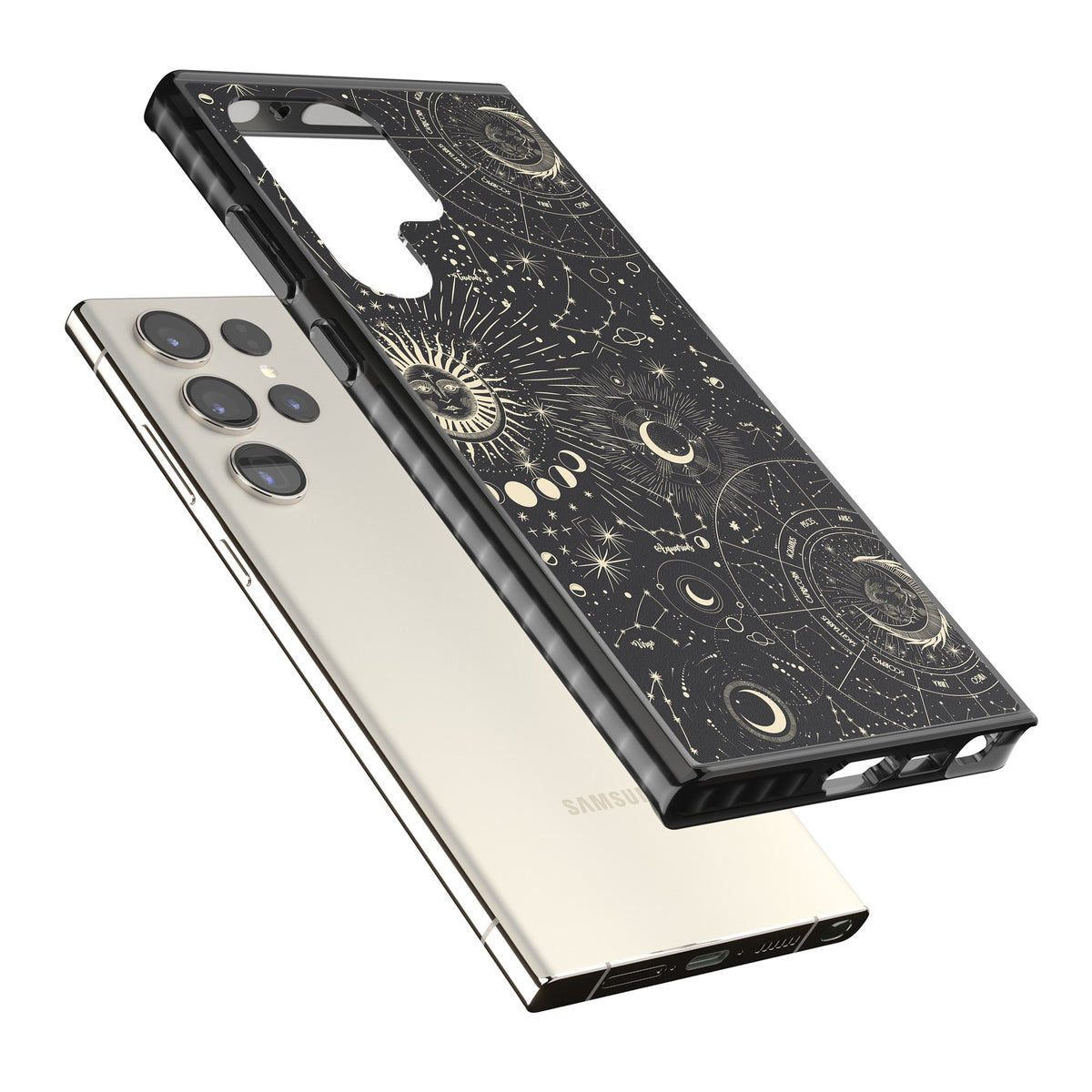 Cosmic Oracle Samsung S22 Ultra / Samsung S23 Ultra / Samsung S24 Ultra Impact Black Phone Case angled