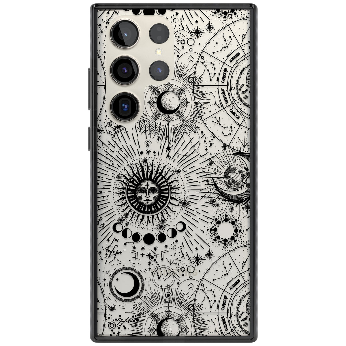 Suns & Zodiac Solar Chart Samsung S22 Ultra / Samsung S23 Ultra / Samsung S24 Ultra Impact Black Phone Case front