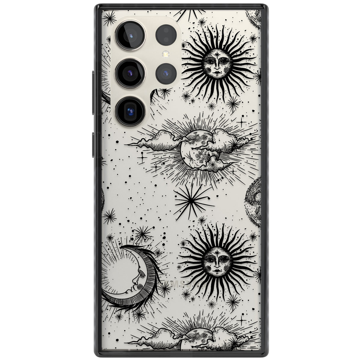 Suns, Moons & Clouds Samsung S22 Ultra / Samsung S23 Ultra / Samsung S24 Ultra Impact Black Phone Case front