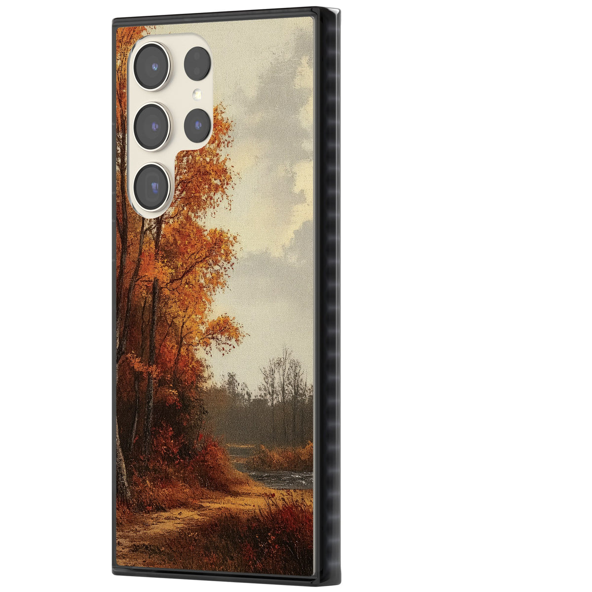 Vintage Autumn Oil Painting Samsung S22 Ultra / Samsung S23 Ultra / Samsung S24 Ultra Impact Black Phone Case side