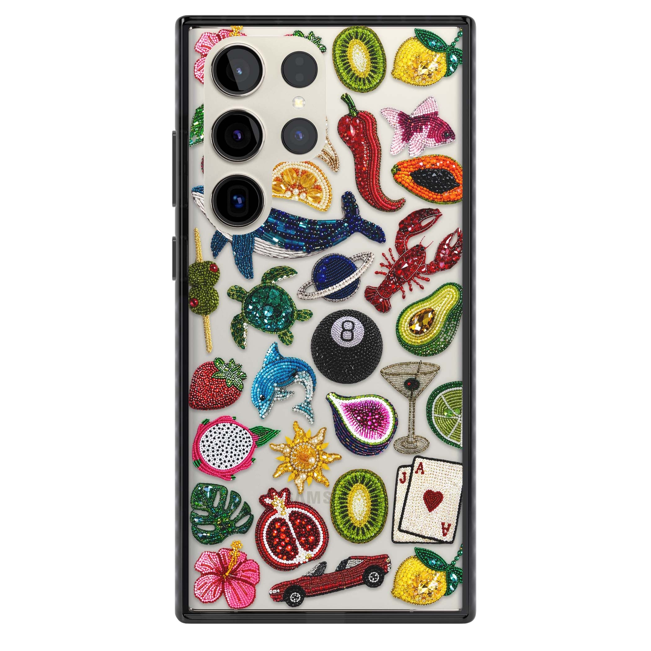 Beaded Mix cute iPhone case | Black Impact case for Samsung Galaxy S24 Ultra, Samsung Galaxy S23 Ultra, Samsung Galaxy S22 Ultra