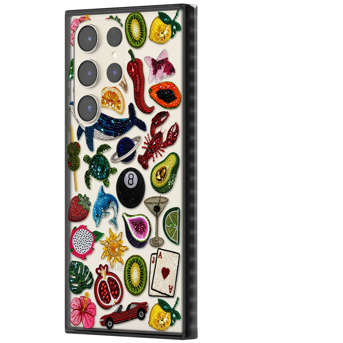 Beaded Mix Samsung S22 Ultra / Samsung S23 Ultra / Samsung S24 Ultra Impact Black Phone Case side