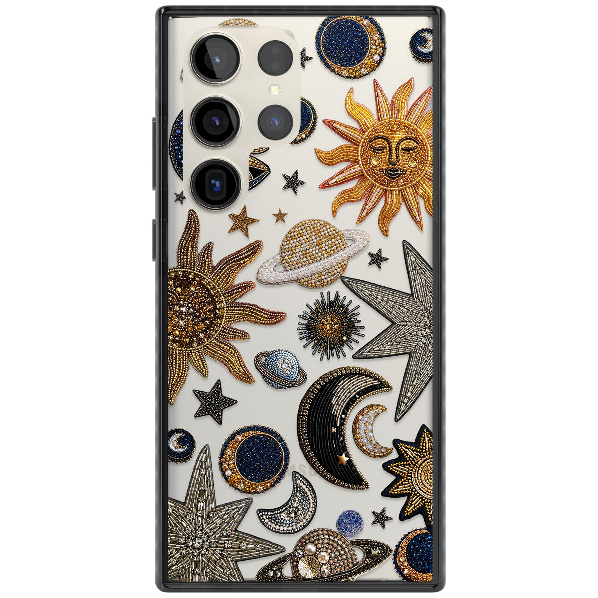 Beaded Cosmos Samsung S22 Ultra / Samsung S23 Ultra / Samsung S24 Ultra Impact Black Phone Case front