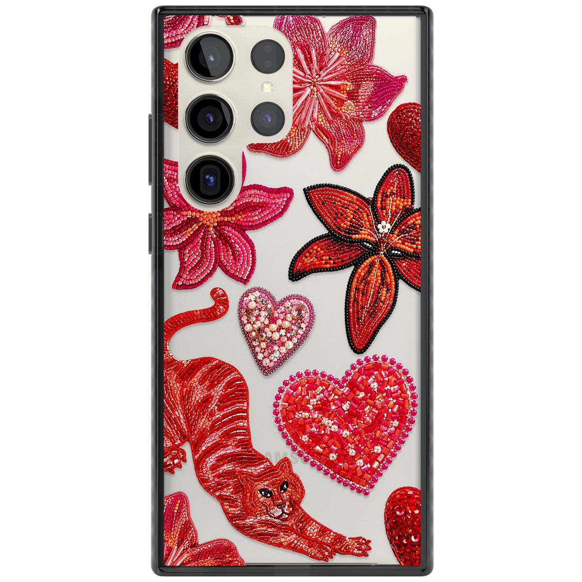 Beaded Boho Samsung S22 Ultra / Samsung S23 Ultra / Samsung S24 Ultra Impact Black Phone Case front