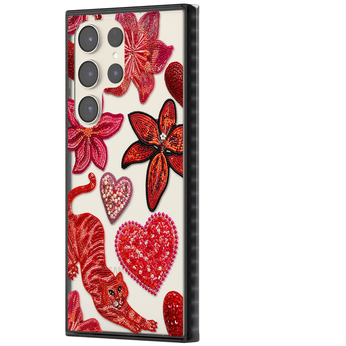Beaded Boho Samsung S22 Ultra / Samsung S23 Ultra / Samsung S24 Ultra Impact Black Phone Case side